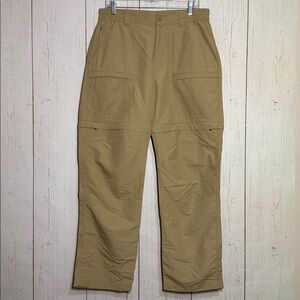 L.L. Bean No Fly Zone Zip-Off Pants Mid-Rise Tan Khaki Cargo Pants Med